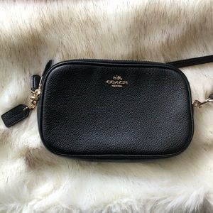 Coach crossbody black with gold hardware